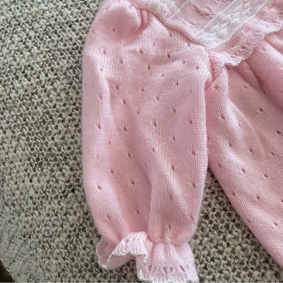 Vintage Babytogs Sweet Pink Button-Up Cardigan Baby Blouse Size 6-9 Months - Picture 3 of 8